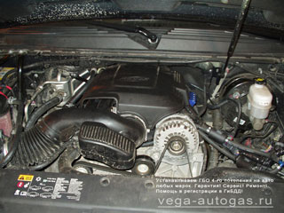 Установка ГБО Впрыск Альфа М8 на Chevrolet Tahoe 5.3 V8, баллон ТОР-89 л.: 413-49-36