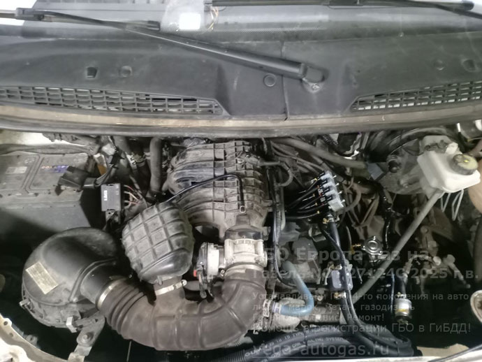 ГБО Eвропа Газ в подкапотном пространстве, установка на Газель NOT MODEL 27124C 2025 г.в., 2.7 л., 106 л.с., пробег: 20 100 км., ВЗУ на газовом баллоне, цилиндрический баллон 130 литров на раме, за кабиной, с правой стороны, сзади, Нижний Новгород, Дзержинск