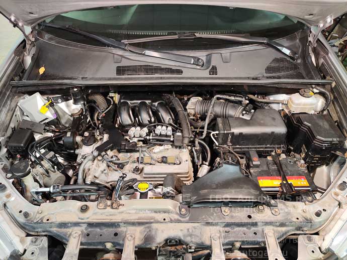 газовое оборудование Альфа М/S под капотом, установка на Тойота Хайлендер 2012 г.в., 3.5 л., 273 л.с., с пробегом 197 550 км., миниВЗУ в лючке бензобака, тороидальный баллон 74 литра сзади, под кузовом, на месте запсного колеса, Нижний Новгород, Дзержинск