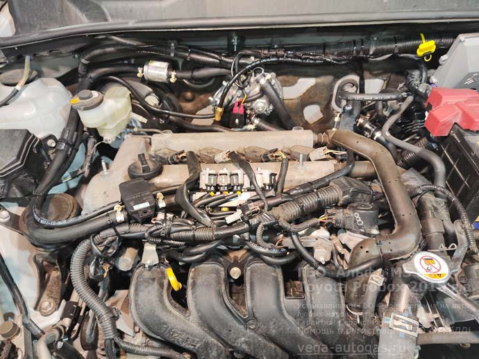 газовая рампа Альфа М/S, установка на Тойота Пробокс 2018 г.в., 1.5 л., 103 л.с., с пробегом 98 400 км.,  миниВЗУ в лючек бензобака, тороидальный баллон 42 литра сзади, под кузовом, Нижний Новгород, Дзержинск